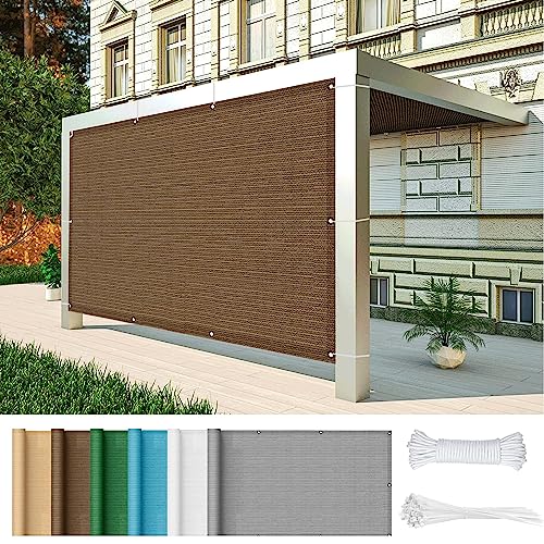 Sonnensegel Sonnenschutz Garten Balkon 2 x 2.6 m Rechteckig Atmungsaktiv UV Schutz Sonnensegel Leinwand Atmungsaktiv 95% Uv Schutz für Außenbereich Terrasse und Garten, Braun von WEIZERO