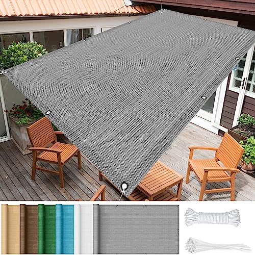 Sonnensegel Sonnenschutz Rechteckig 0.5 x 2.4 m Rechteckig Atmungsaktiv UV Schutz Sonnensegel Garten Sonnenschutz Balkon Sonnenschutz für Garten Terrasse Camping, Hellgrau von WEIZERO