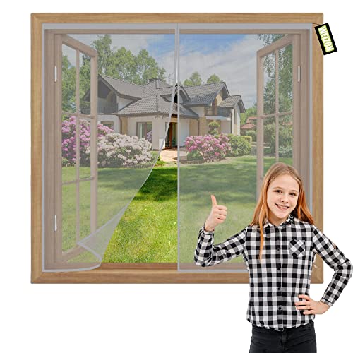 Magnet Fliegengitter Fenster Balkontür 50x90cm Insektenschutz Magnet Fliegenvorhang,Magnetische Adsorption,Luft kann frei strömen for Türen/Fenster Grau von WEIZON