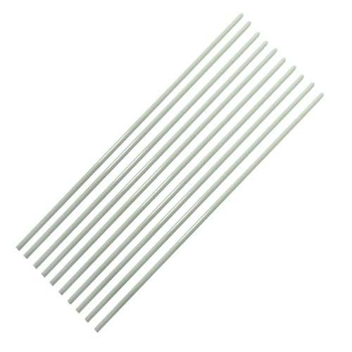 20 Stück 20 Zoll starke weiße Fiberglasstäbe – flexible Glasfaserstäbe for Schuppenstützen (Durchmesser 1–5 mm)(3.0x500mm) von WEJNAOQI