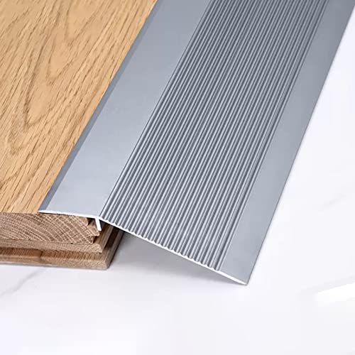 4 Zoll breite Aluminium-Bodenübergangsleiste for Türöffnungen, Fliesen und Teppiche – einfache Installation, langlebig und sicher(Gun Grey,90cm) von WEJNAOQI