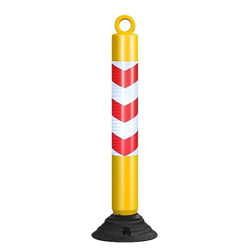 80 cm reflektierende Verkehrskegel, flexibler Poller aus PU-Kunststoff zur Gefahrenkontrolle bei der Parkplatzkontrolle(Yellow+red,I pack) von WEJNAOQI