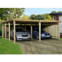 WEKA Doppelcarport »618«, Gr. 2, Flachdach, Holz, kesseldruckimprägniert - braun von WEKA