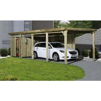 WEKA Carport »Einzelcarport weka 617 Gr. 3«, Außenmaß BxT: 294 x 784 cm, grün - braun von WEKA
