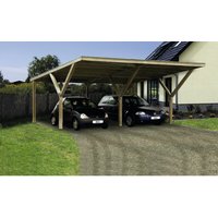 WEKA Carport »Y«, Außenmaß BxT: 588 x 362 cm, grün - braun von WEKA