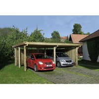 WEKA Doppelcarport »618«, Gr. 1, Flachdach, Holz, kesseldruckimprägniert - braun von WEKA