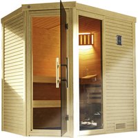 WEKA Ecksauna »Cubilis 2«, ohne Ofen, 195 x 205 x 195 cm, mit Fenster - braun von WEKA