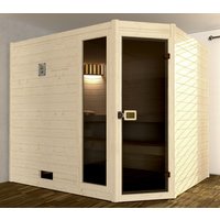 WEKA Ecksauna »Valida Eck 3«, BxHxT: 239 x 203,5 x 189 cm, mit Glastür - beige von WEKA