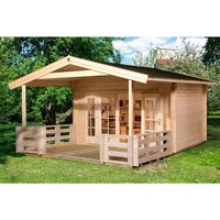 WEKA Gartenhaus »137 B Gr.2«, Holz, BxHxT: 460 x 262 x 590 cm (Außenmaße inkl. Dachüberstand) - beige von WEKA