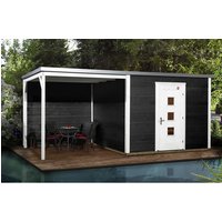 WEKA Gartenhaus »413 B Gr.2«, Holz, BxHxT: 610 x 244 x 300 cm (Außenmaße inkl. Dachüberstand) - grau von WEKA