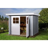 WEKA Gartenhaus »227 Gr.2«, Holz, BxHxT: 257 x 217 x 239 cm (Außenmaße inkl. Dachüberstand) - grau von WEKA