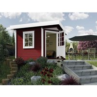WEKA Gartenhaus »Komfort Designhaus 213 Plus Gr.1 «, BxT: 278 x 278 cm (Aufstellmaße), Flachdach - rot von WEKA