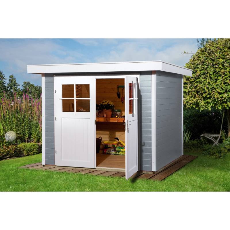 weka Gartenhaus 227 Gr.2, Flachdach, grau, 21 mm von WEKA