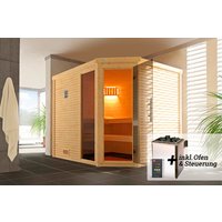 WEKA Massivholzsauna »CUBILIS«, BxHxT: 248 cm x 205 cm x 198 cm - braun von WEKA