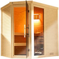 WEKA Massivholzsauna »CUBILIS ECK 1«, 4 Personen, inkl. 5,4 kW Ofen mit integrierter Steuerung - braun WEKA Massivholzsauna »CUBILIS ECK 1«, 4 Personen, inkl. 5,4 kW Ofen mit integrierter Steuerung - braun von WEKA