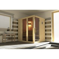 WEKA Sauna »Kemi Panorama 1«, BxHxT: 193 x 200 x 162 cm, mit Glastür und Fenster - braun von WEKA