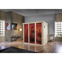 WEKA Sauna »Kemi Panorama 3«, Maße, mit Ofen, Glastür und Fenster - braun von WEKA