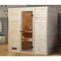 WEKA Sauna »Valida 3«, BxHxT: 189 x 203,5 x 189 cm, mit Glastür - beige von WEKA