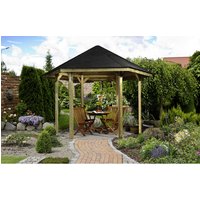 WEKA Sitzlaube »Paradies 1«, sechseckig, BxT: 326 x 376 cm - beige von WEKA