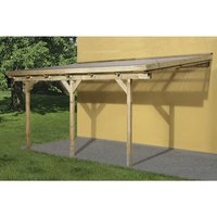 WEKA Terrassenüberdachung »671 Gr. 4«, Breite: 427 cm, Dach: Kunststoff, gruen|braun von WEKA