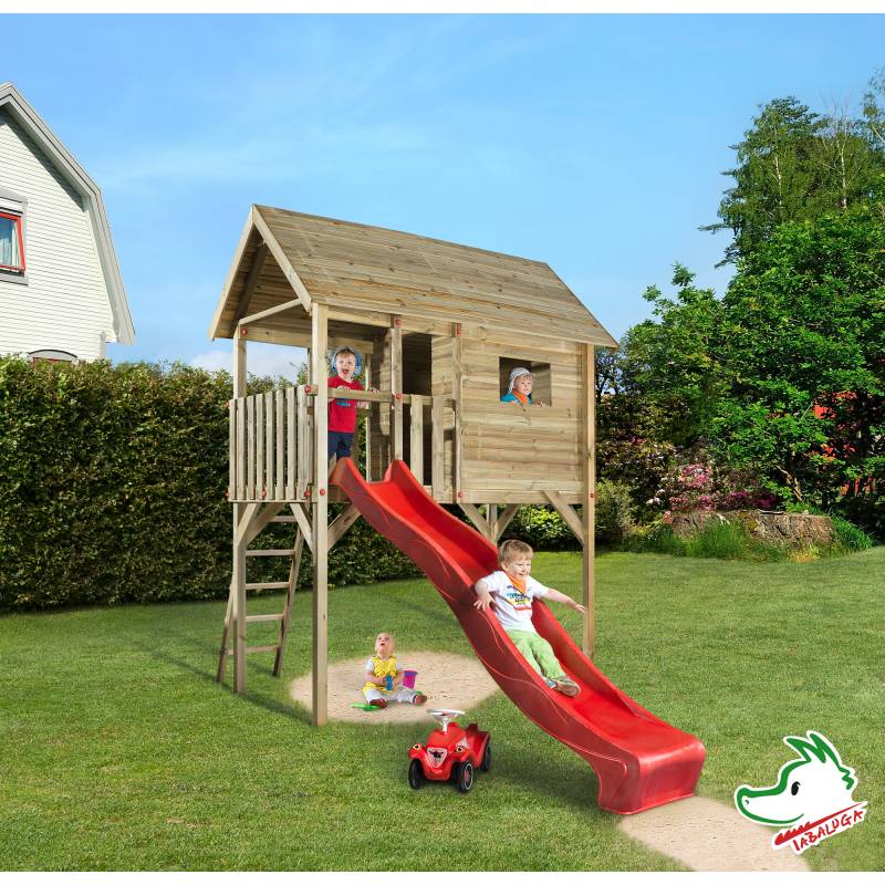 Weka Abenteuerhaus 'Rocky' mit Rutsche, rot, 125 x 332 x 235 cm Weka Abenteuerhaus 'Rocky' mit Rutsche, rot, 125 x 332 x 235 cm von WEKA