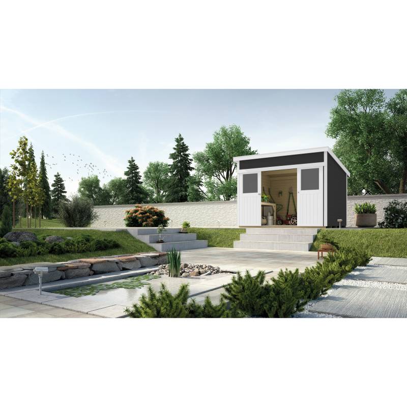 Weka Gartenhaus Massivholz anthrazit 295 x 213 cm von WEKA