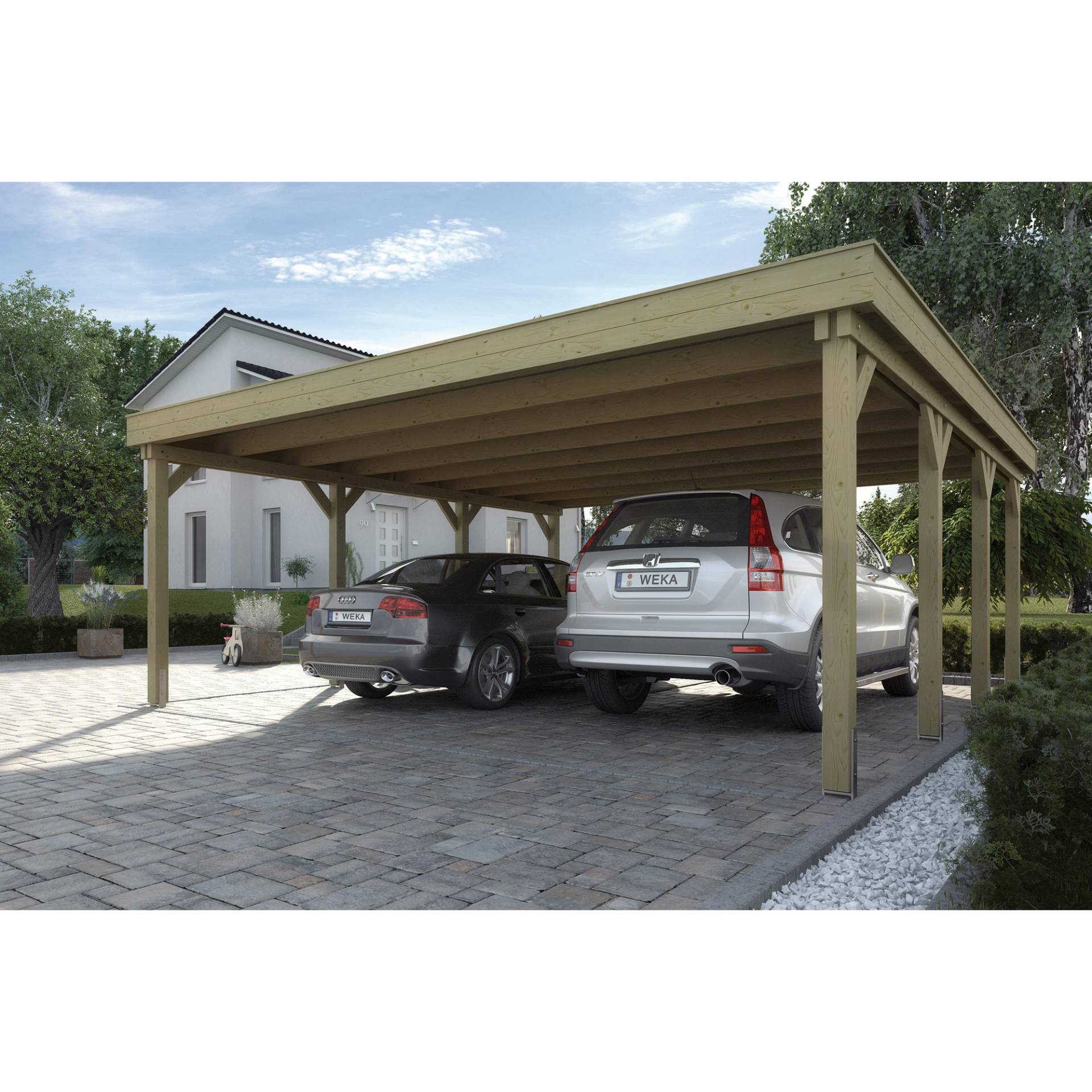 Weka Doppelcarport '609' Gr. 1, 604 x 600 cm von WEKA