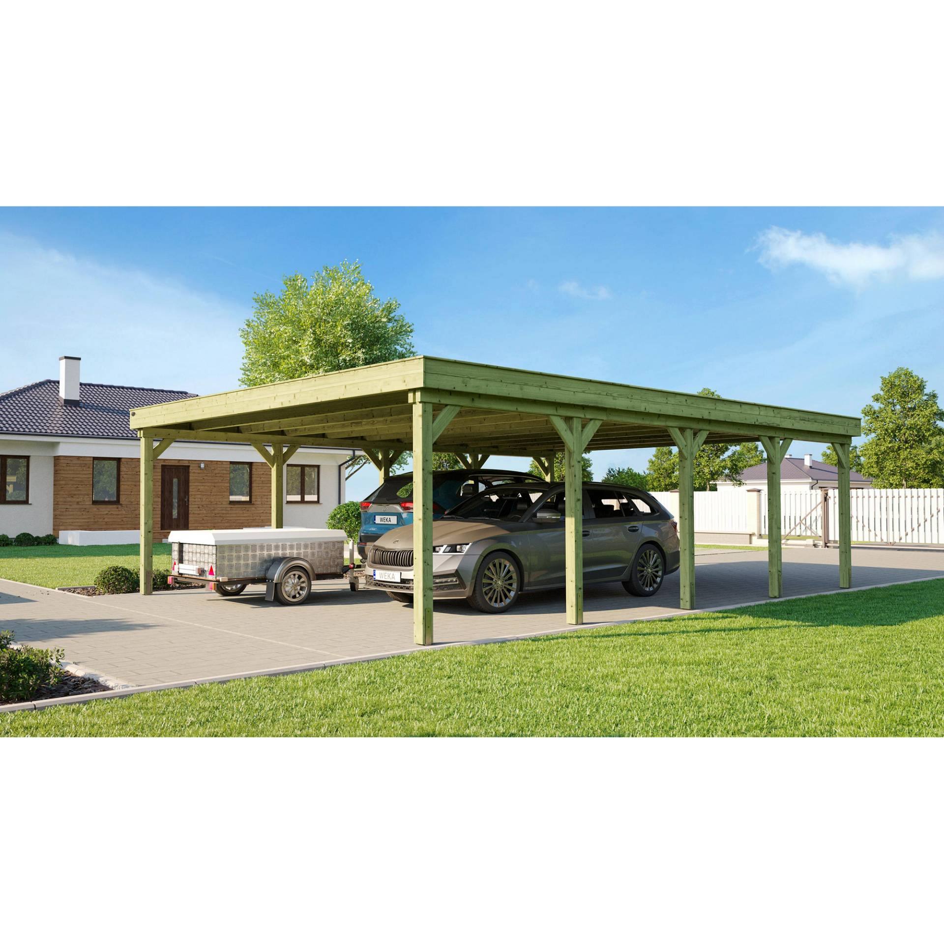 Weka Doppelcarport '609' Gr. 2, 604 x 790 cm von WEKA