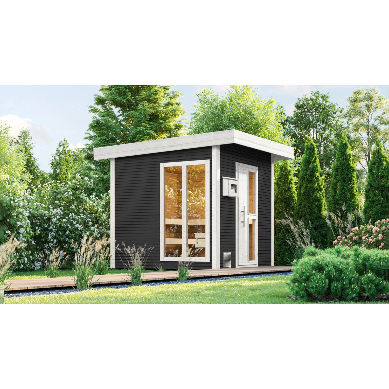 Weka Design-Saunahaus Kuopio 1 Außenmaß 263 cm x 298 cm Anthrazit Technikpaket 1 Weka Design-Saunahaus Kuopio 1 Außenmaß 263 cm x 298 cm Anthrazit Technikpaket 1 von WEKA