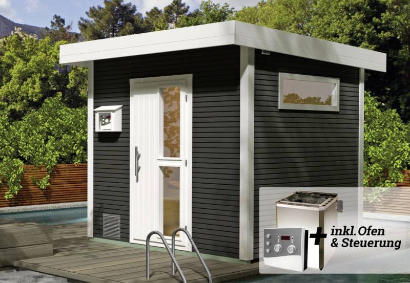 Weka Design-Saunahaus KUOPIO Sparset 9,0 kw BioS anthrazit Weka Design-Saunahaus KUOPIO Sparset 9,0 kw BioS anthrazit von WEKA