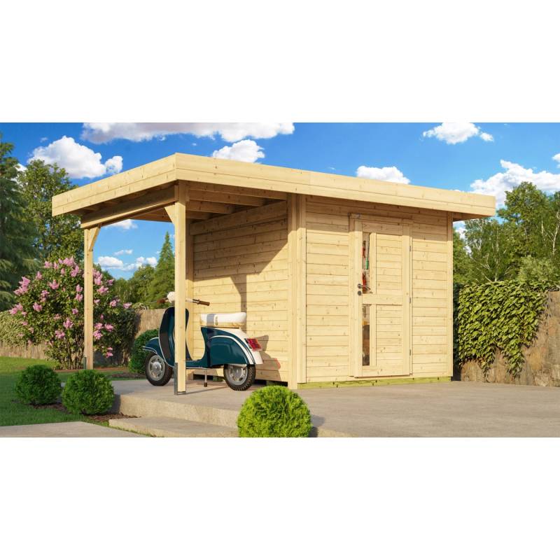 Weka Holz-Gartenhaus Designhaus 172 Flachdach Unbehandelt 314 cm von WEKA