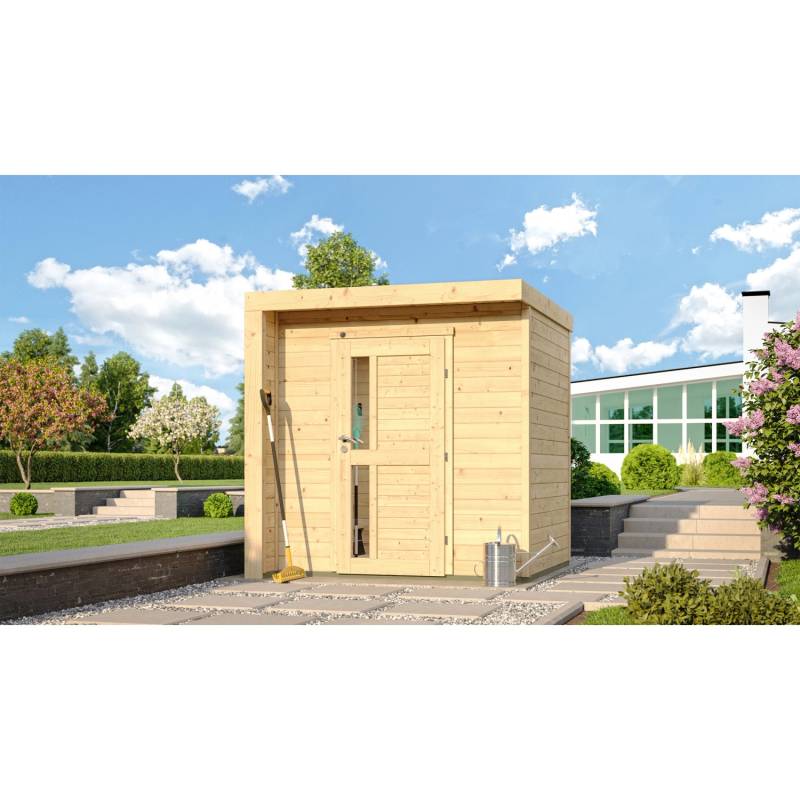 Weka Holz-Gartenhaus Designhaus 262 Flachdach Unbehandelt 215 cm von WEKA