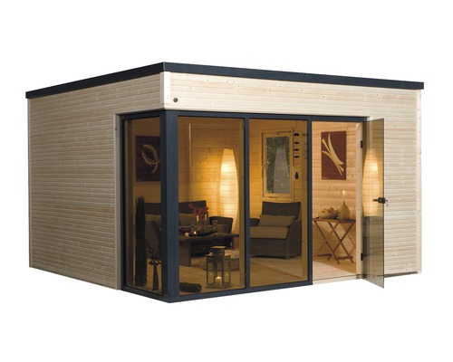 Weka Designhaus Cubilis 380 x 380 cm natur mit Fußboden von WEKA