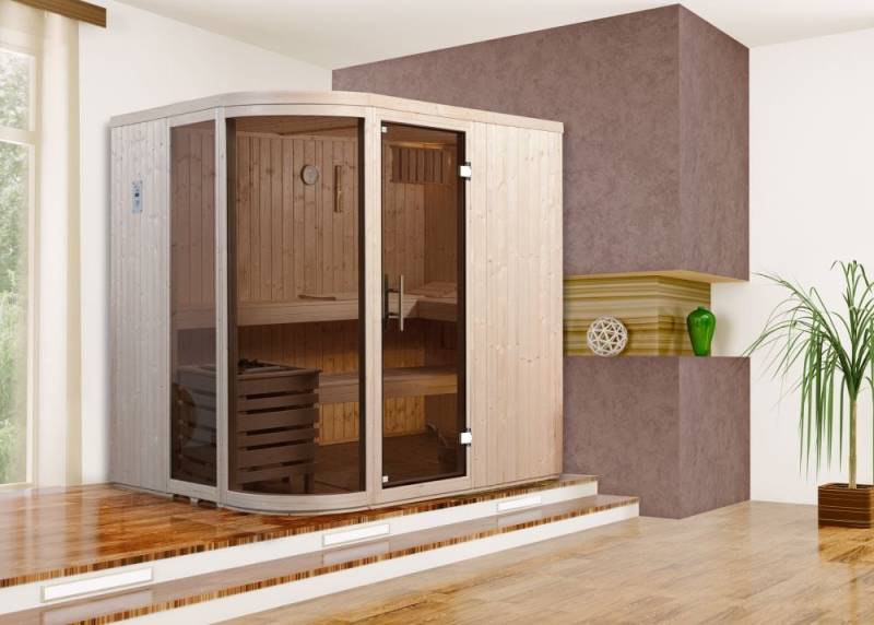 Weka Element-Designsauna Sara 1 Set 2 mit BioS Saunaofen von WEKA