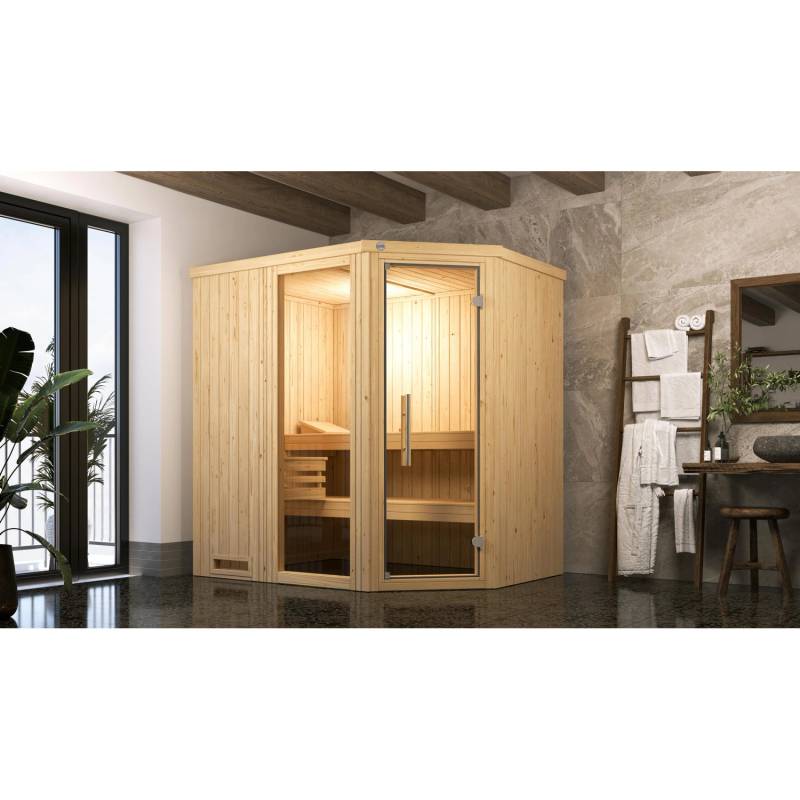 Weka Elementsauna Varberg 1 Sparset 7,5 kW BioS Glastür/Fenster von WEKA