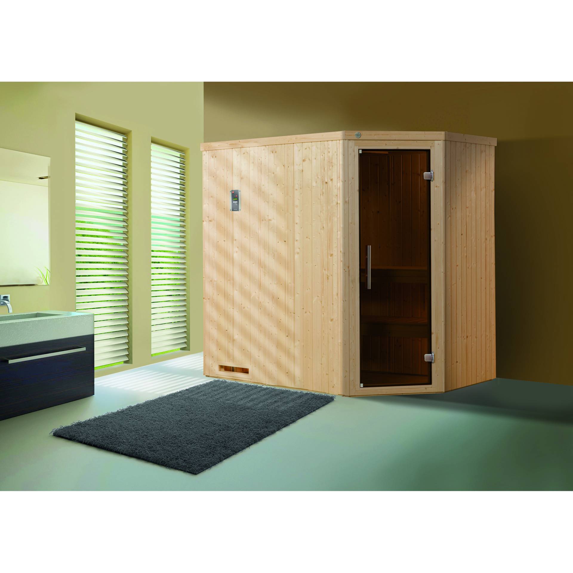 Weka Element-Ecksauna 'Varberg 1' 194 x 144 cm mit Glastür Weka Element-Ecksauna 'Varberg 1' 194 x 144 cm mit Glastür von WEKA