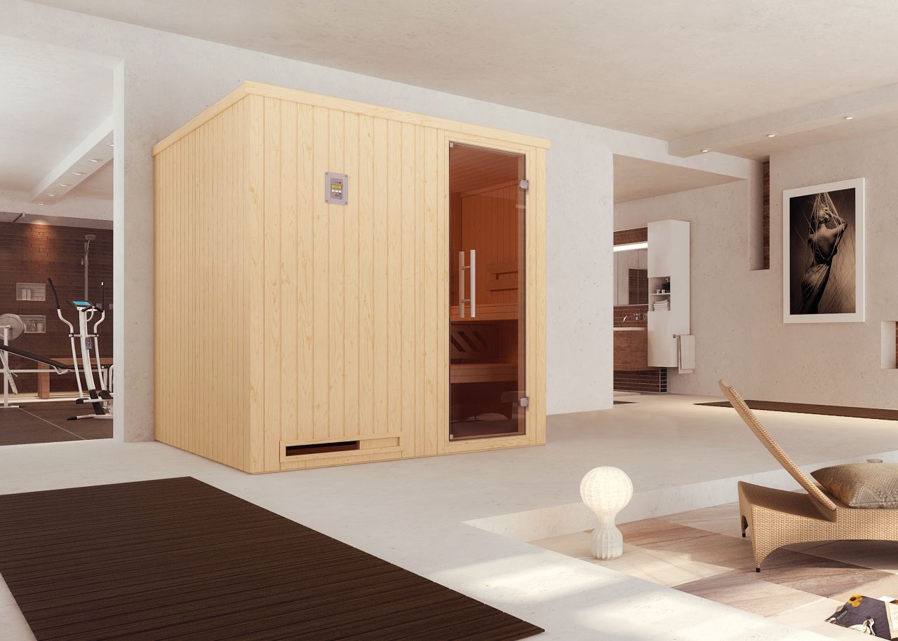 Weka Element-Sauna Halmstad 2 mit Glastür von WEKA
