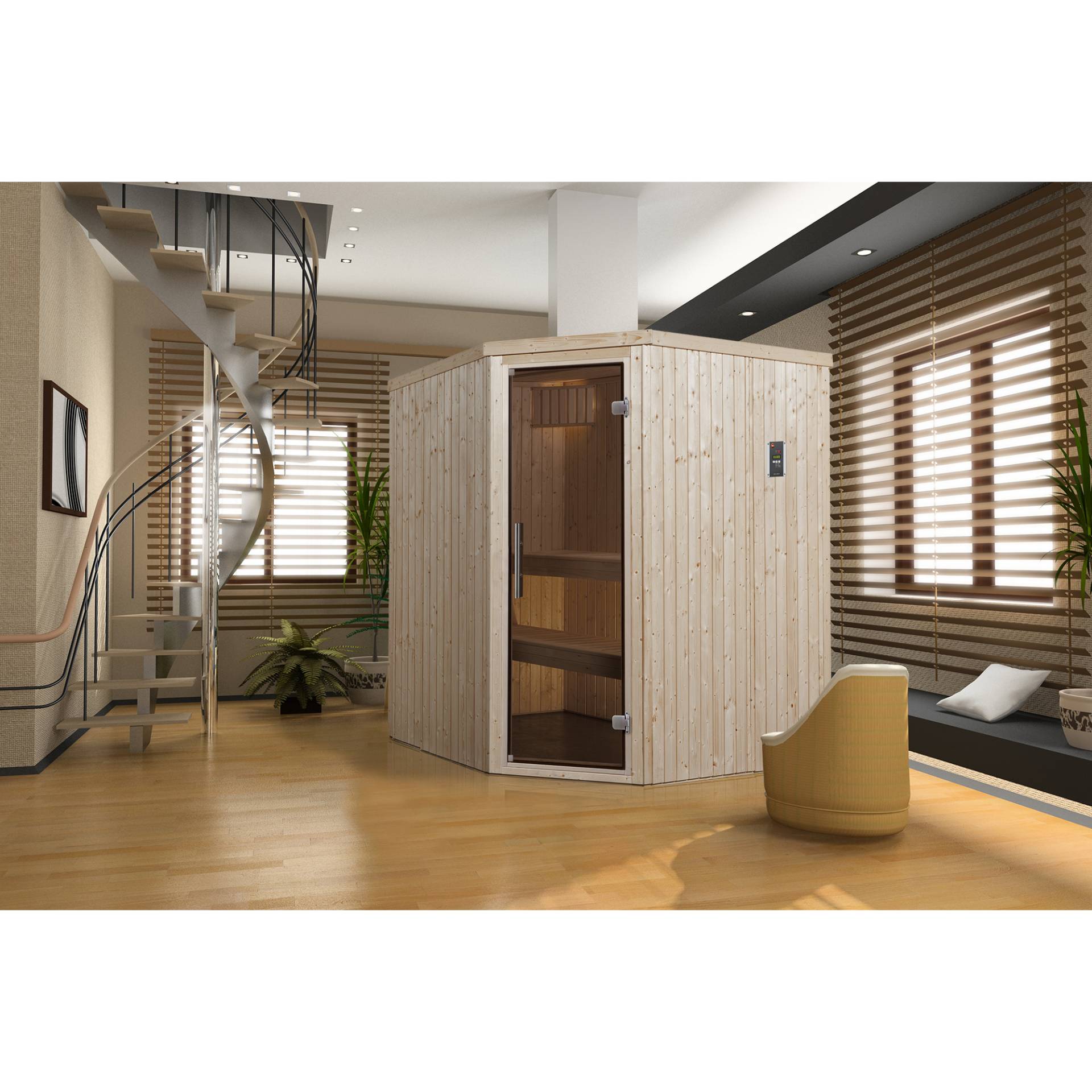 Weka Elementsauna 'Varberg 2' 194 x 177 x 199 cm mit Glastür Weka Elementsauna 'Varberg 2' 194 x 177 x 199 cm mit Glastür von WEKA