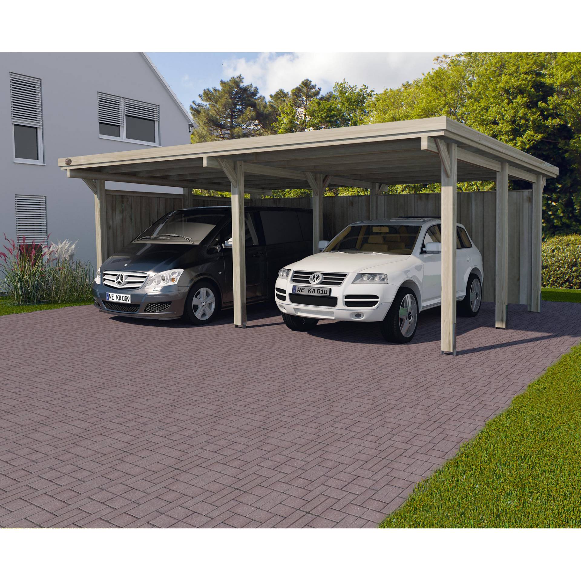 Weka Doppelcarport, ohne Dacheindeckung, 600 x 512 cm von WEKA