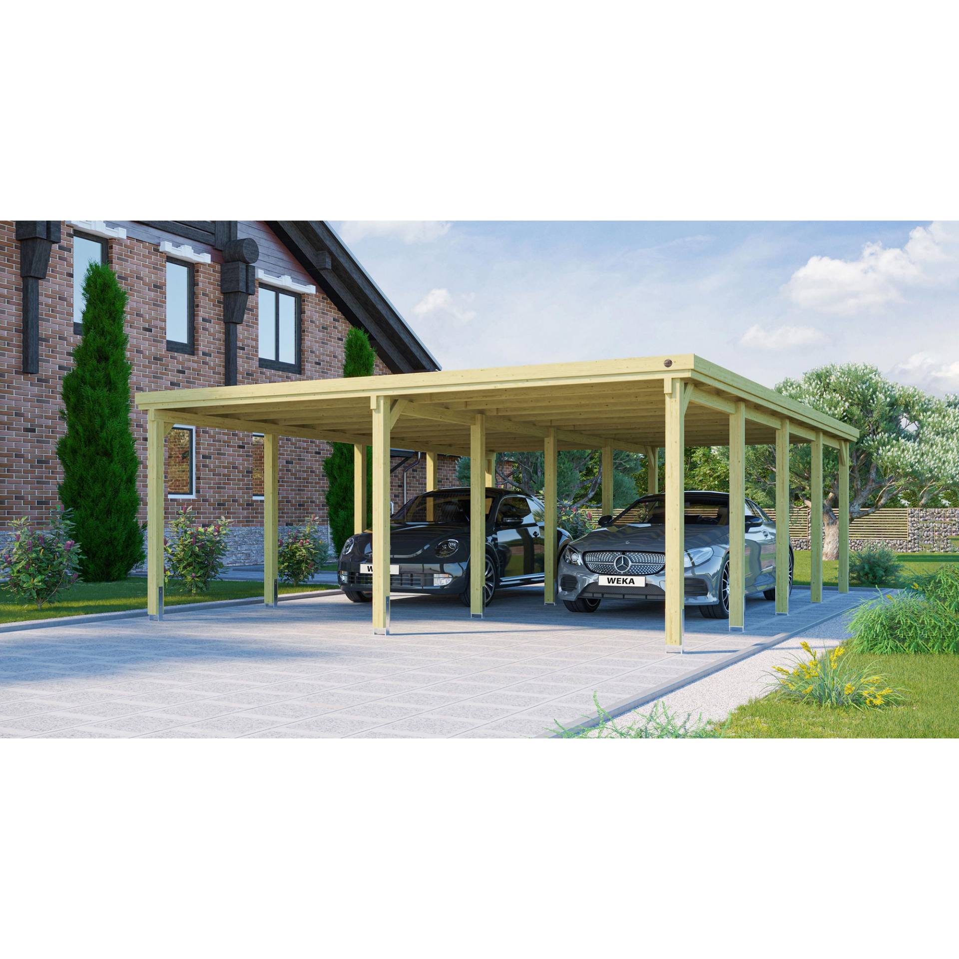 Weka Doppelcarport '618' kesseldruckimprägniert 603 x 802 cm von WEKA