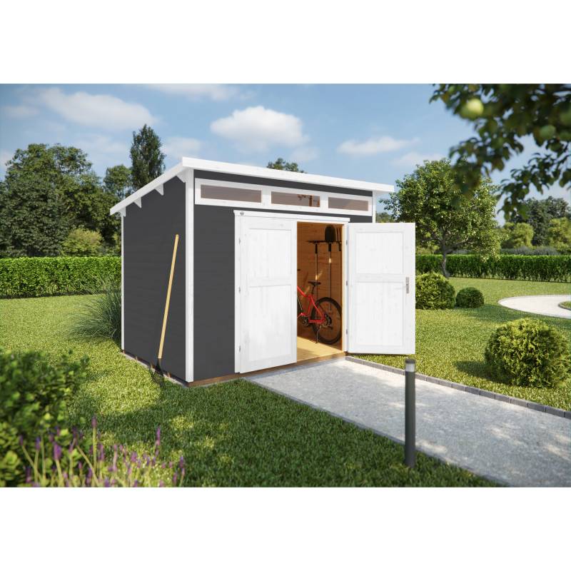 Weka Gartenhaus Massivholz grau 295 x 209 cm von WEKA