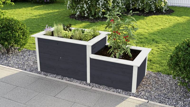 Weka Hochbeet 205x79 21mm, anthrazit, Stufe von WEKA