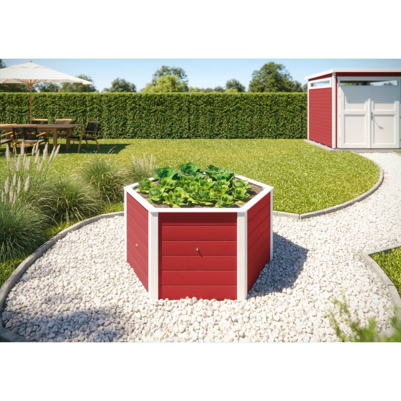 Weka Hochbeet '669' 6-eckig schwedenrot 143 x 143 x 68,5 cm von WEKA