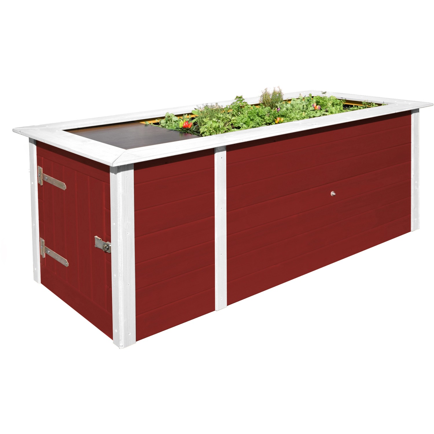 Weka Hochbeet 81 cm x 205 cm x 79 cm Rot mit Schrank von WEKA