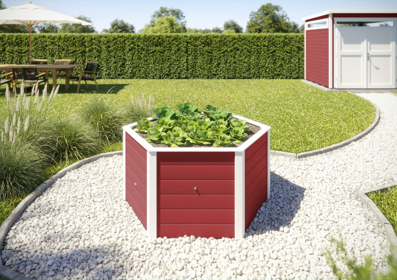 Weka Hochbeet Element rot 143 x 143 x 68,5 cm von WEKA