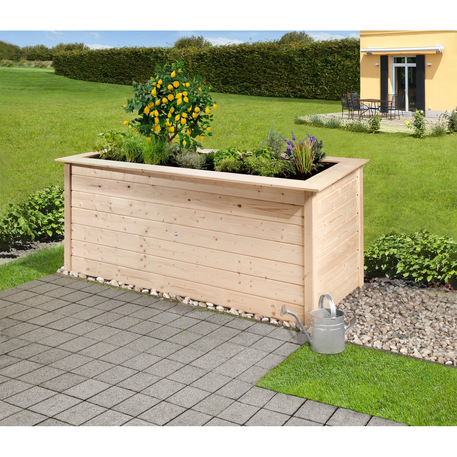 Weka Hochbeet Herba 205 cm x 80 cm x 81 cm Naturbelassen von WEKA