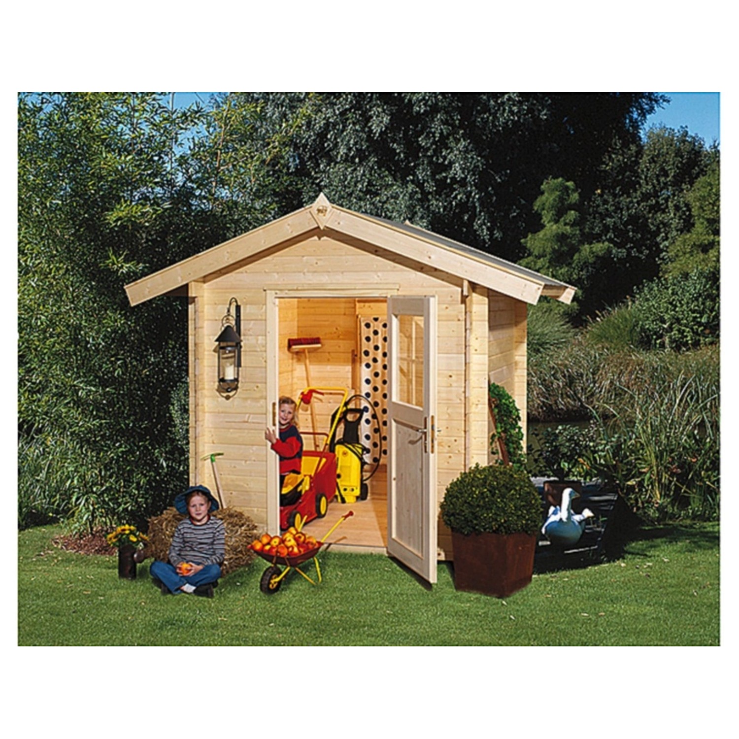 Weka Holz-Gartenhaus Bregenz Satteldach Unbehandelt 200 cm x 230 cm von WEKA