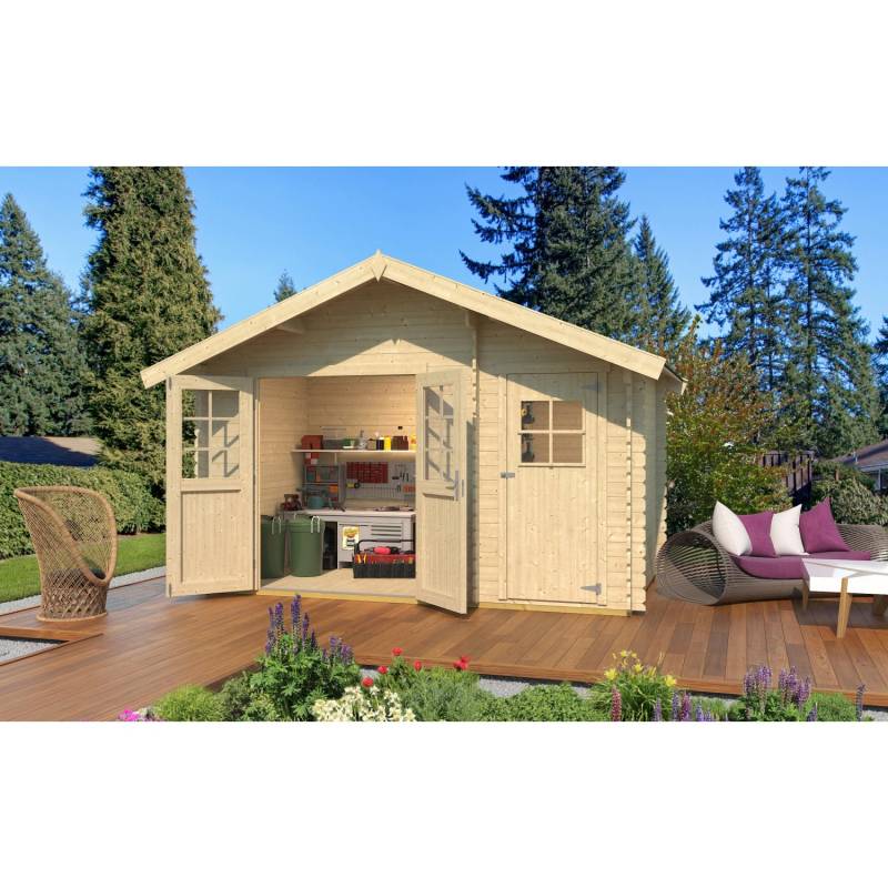 Weka Holz-Gartenhaus Brixen mit Satteldach Natur B x T: 370 cm x 200 cm von WEKA