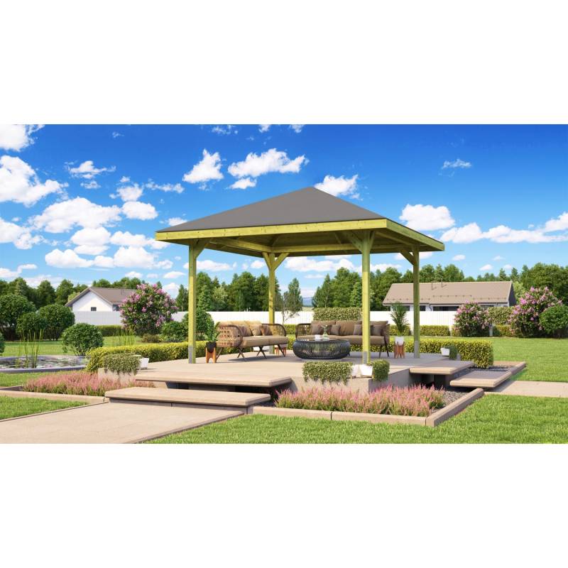 Weka Holz-Pavillon Paradies imprägniert 304 cm x 304 cm Größe 3 von WEKA
