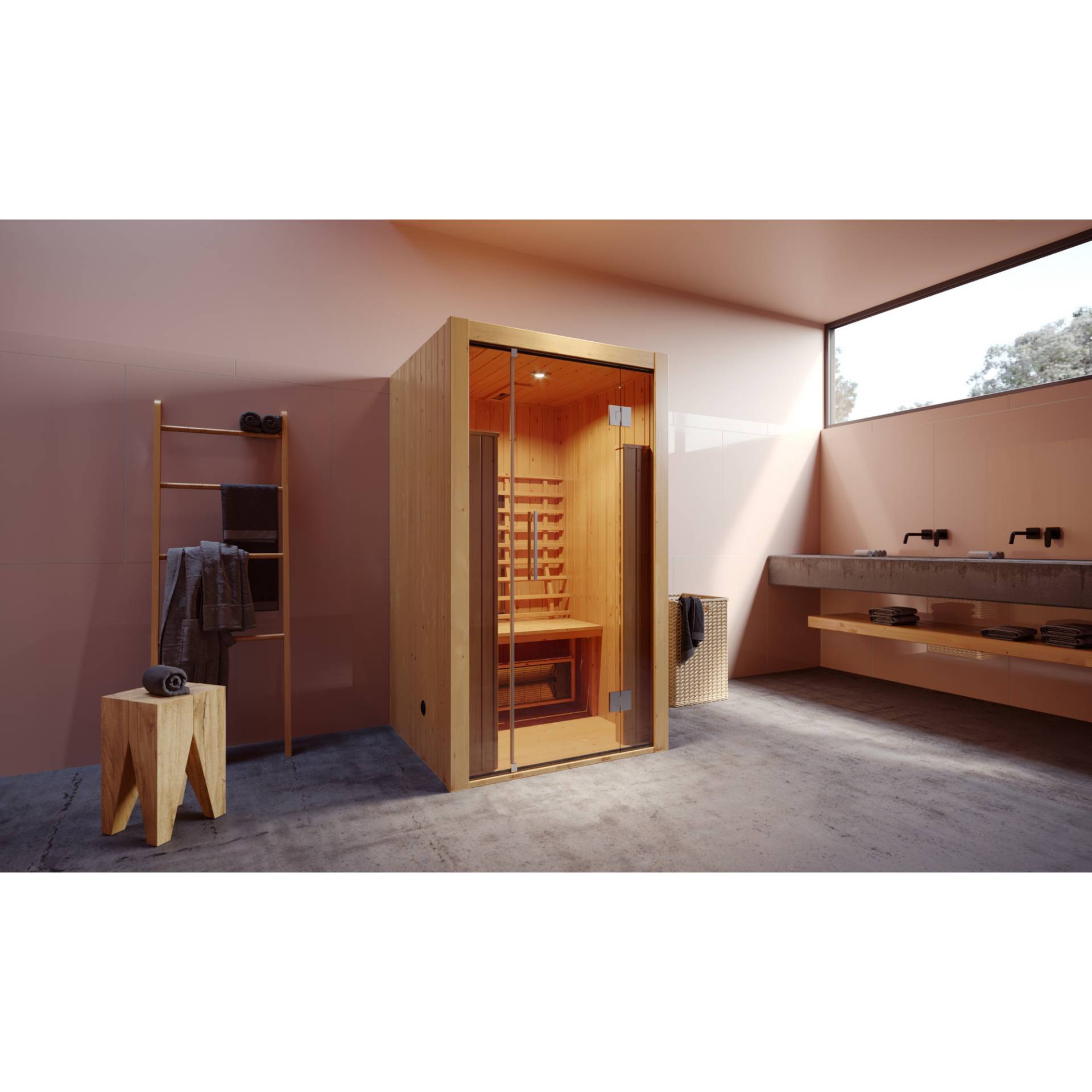 Weka Infrarot-Kabine 'Hamina 1' 109,5 x 103,5 cm mit Glasfront Weka Infrarot-Kabine 'Hamina 1' 109,5 x 103,5 cm mit Glasfront von WEKA